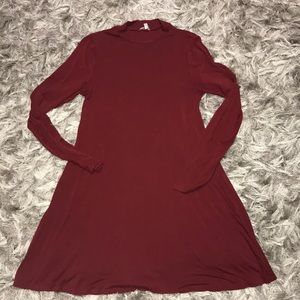 Maroon Turtle Neck Dress